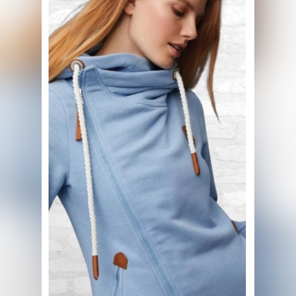 Wanakome Size Small Blue Asymmetrical Zip Jacket - Picture 16 of 16